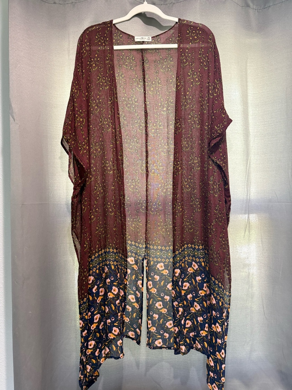 Natural Life Boho Floral Kimono Duster Mixed Print Festival Cardigan 💐 - Picture 4 of 5